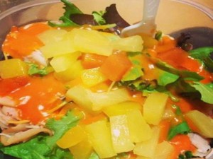 Fruit Salad With Almonds & Turkey Meat -- 5.11.13